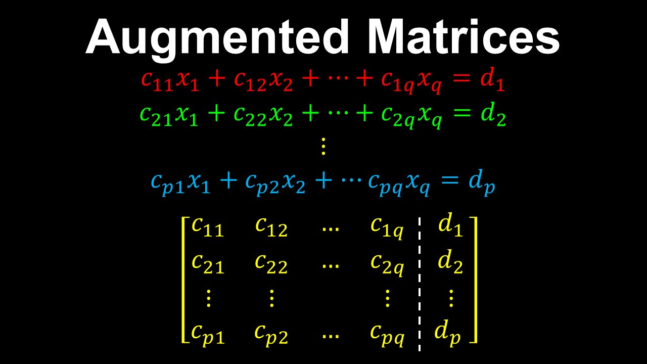 Augmented Matrices - Linear Algebra