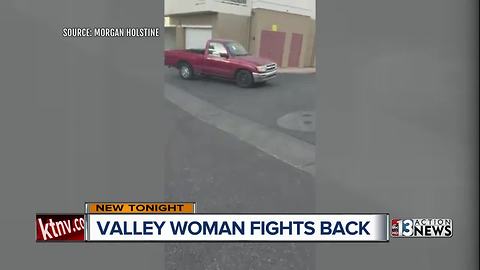 Las Vegas woman confronts strangers lurking at her home