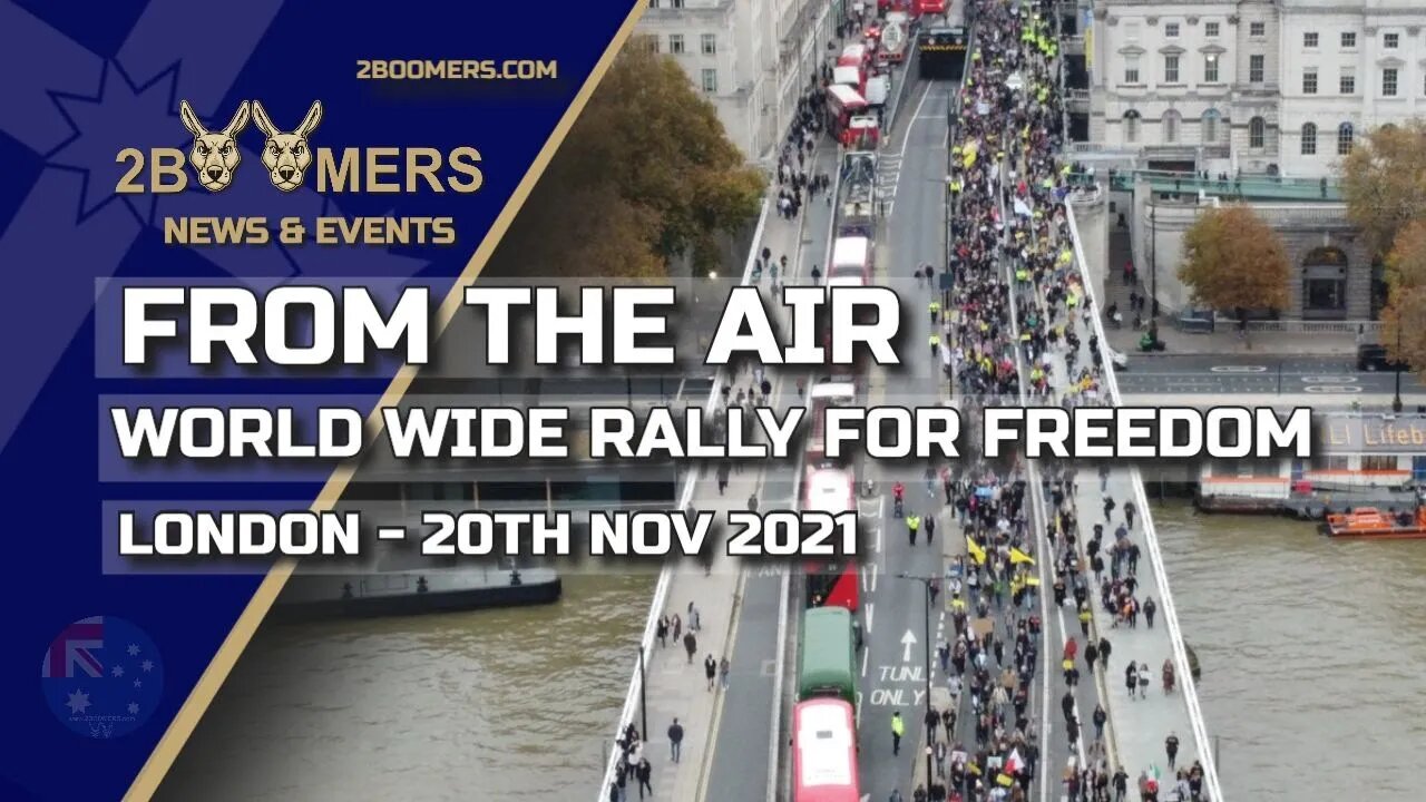 FROM THE AIR THE WORLD WIDE RALLY FOR FREEDOM LONDON ON 20TH NOVEMBER 2021