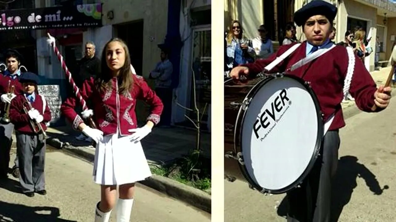 Colegio San Javier desfilando el 25 de agosto de 2015, Tacuarembó, Uruguay (Filmado por una madre)