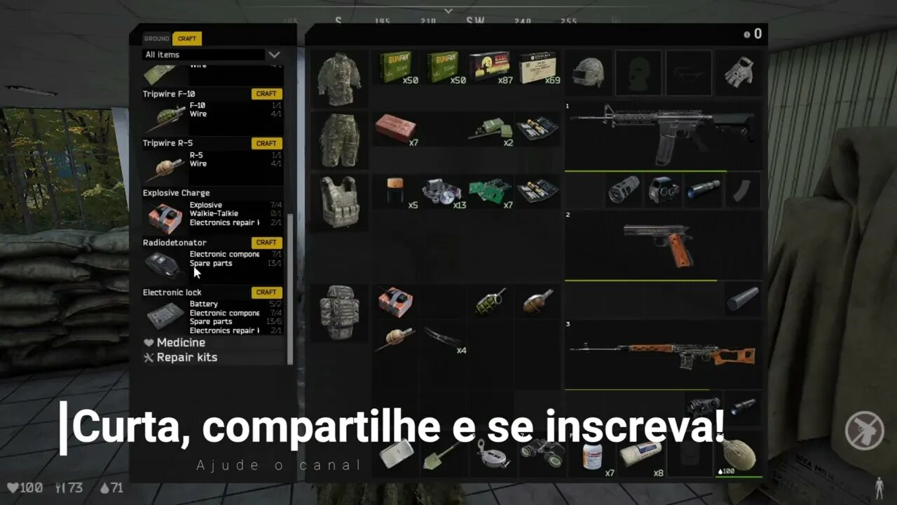 Guia do iniciante no Deadside - craftando a C4.