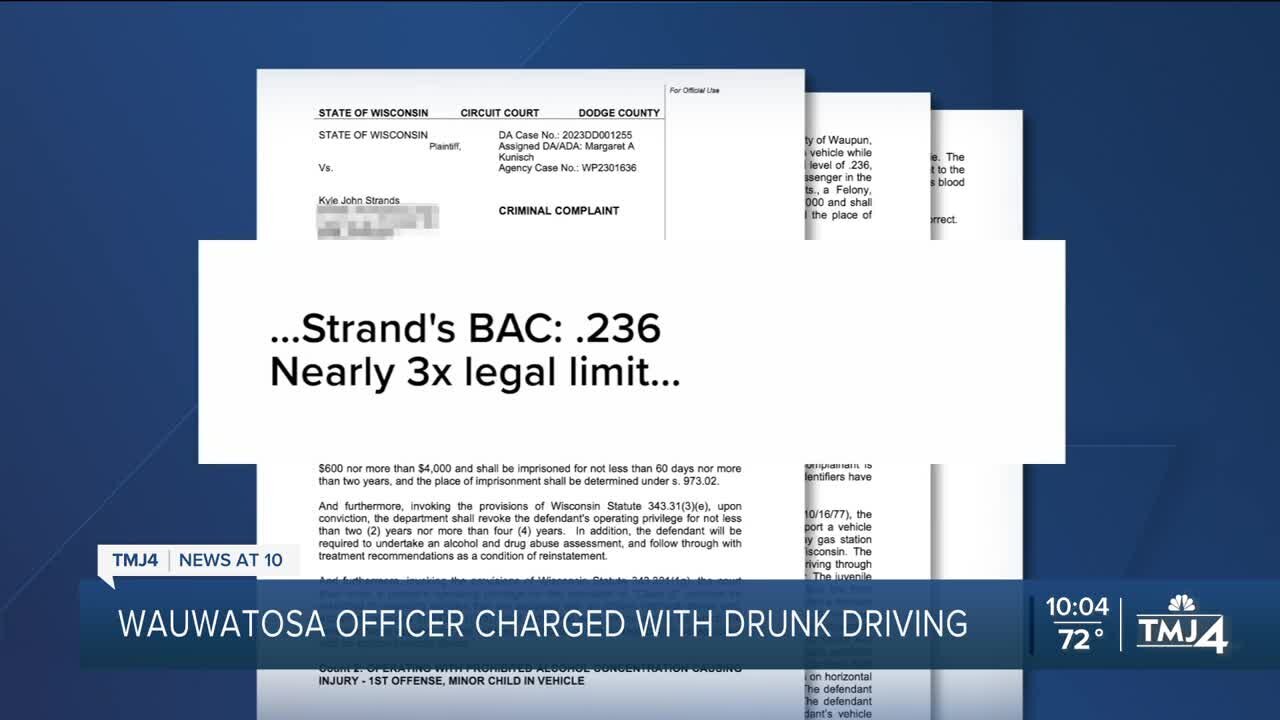Wauwatosa Police Officer charged with 2nd OWI after crash causing injury to a child