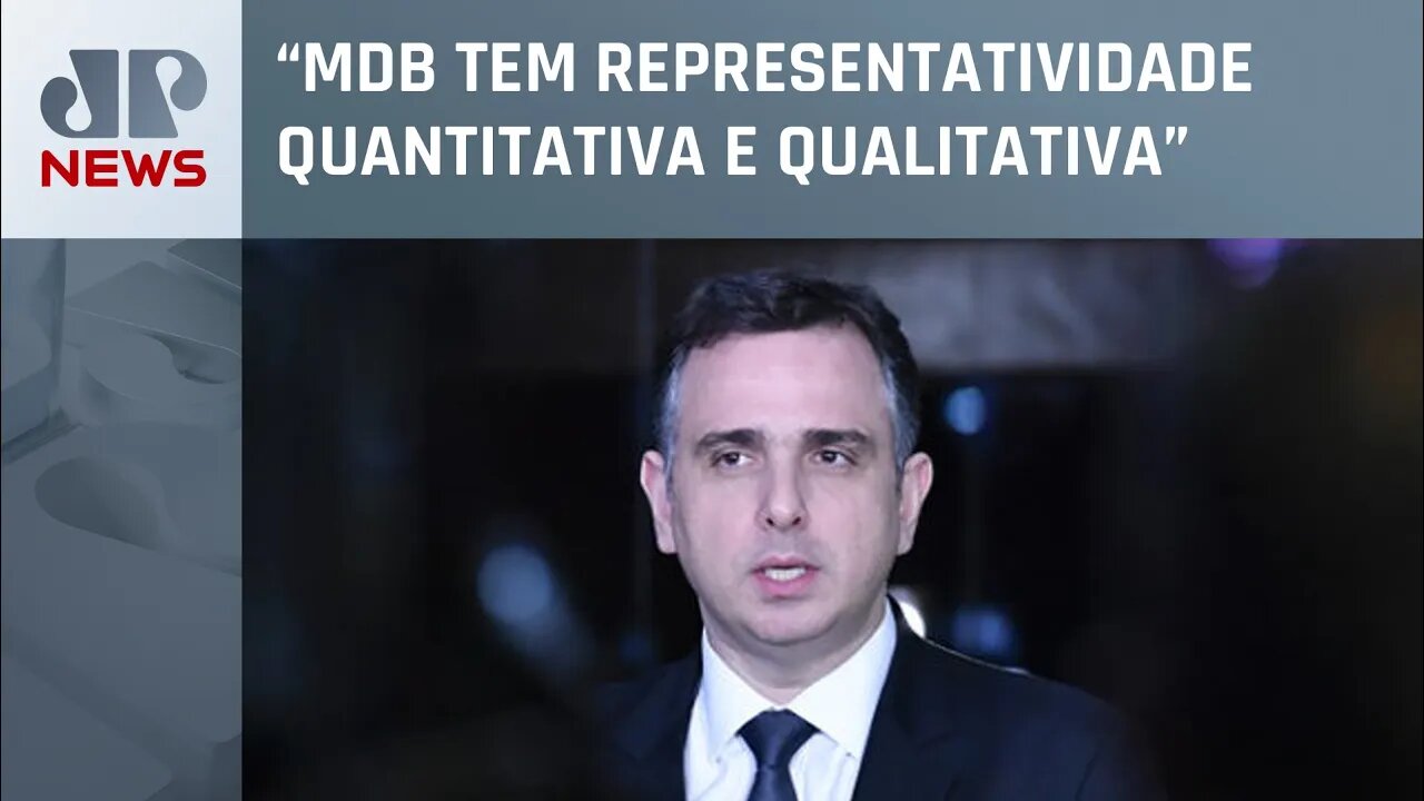 Rodrigo Pacheco anuncia apoio do MDB em busca da reeleição à presidência do Senado