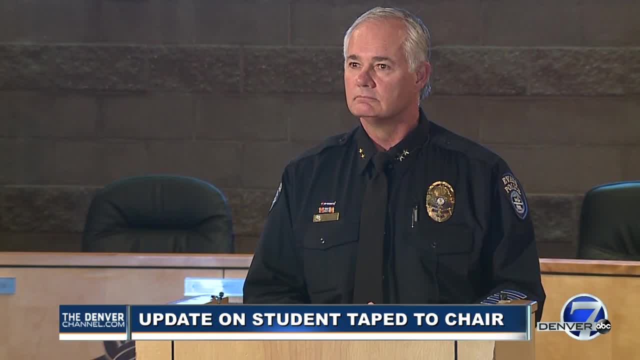 Evans police chief discusses case involving allegations a teacher taped a student to a chair