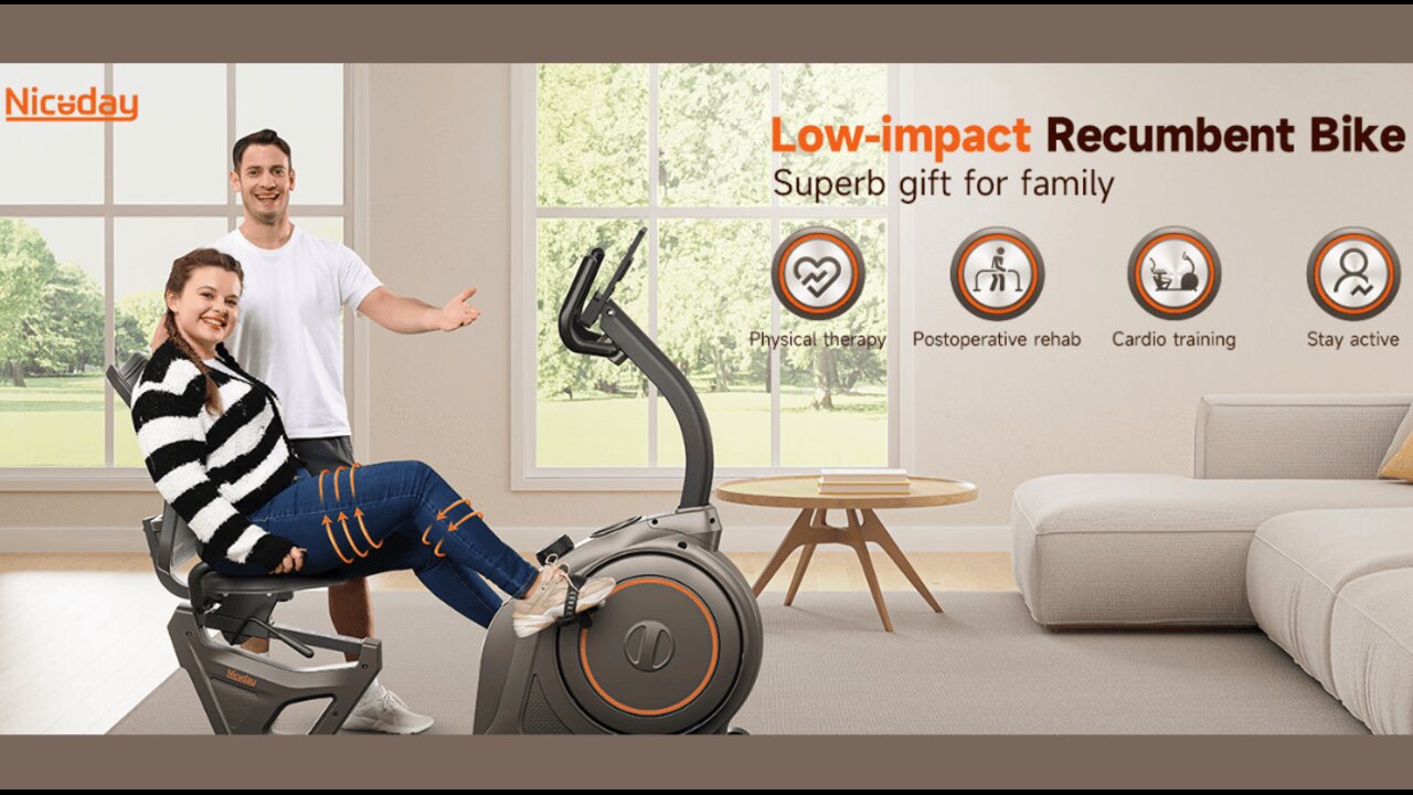 Niceday Recumbent Exercise Bike, Recumbent Bike for Home