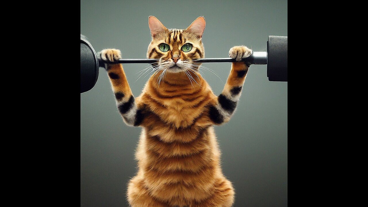 Cat's Hilarious Gym Routine 💪🐱