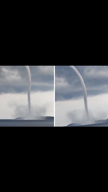 Absolutely insane waterspout captured on camera off coast of Greece