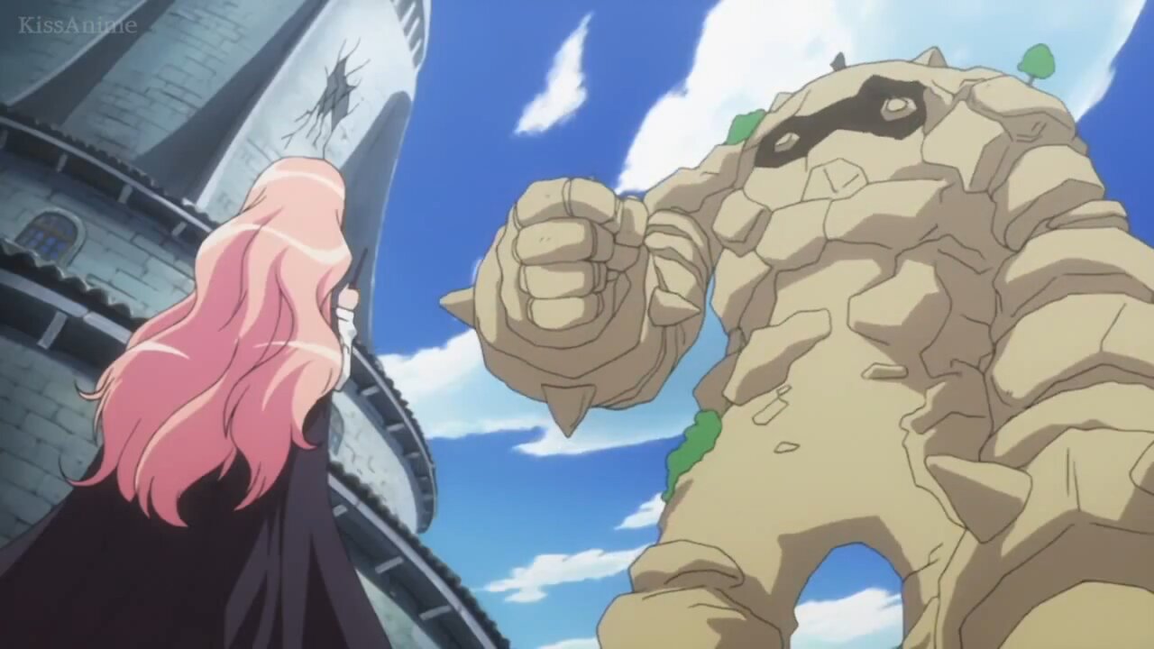 The Familiar of Zero - giant golem fight