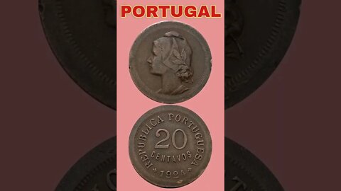 Portugal 20 centavos 1924.#shorts #coinnotesz