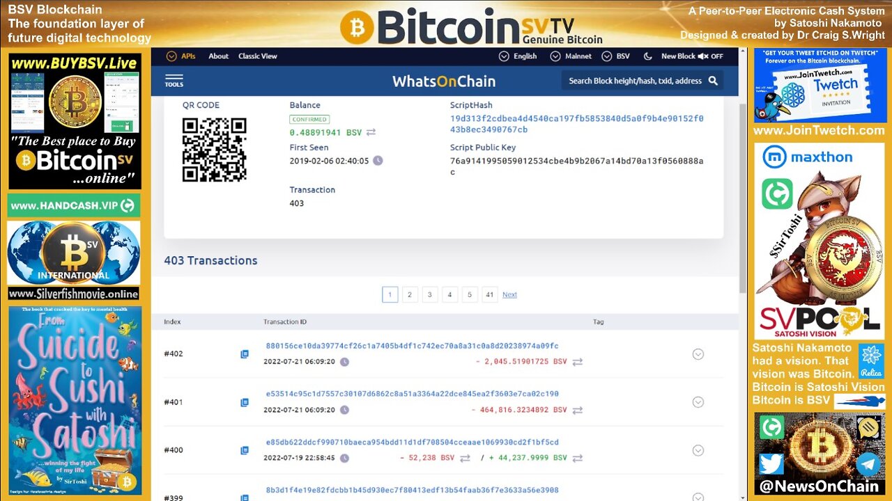 Whale Wallet down from 903k to 0.488 BSV