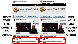 HOW TO HIDE & SHOW LIKE COUNTS ON YOUR POSTS TO OTHERS ON INSTGRAM