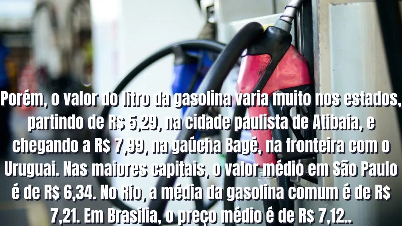 Aumento da Gasolina Preço médio da gasolina no país