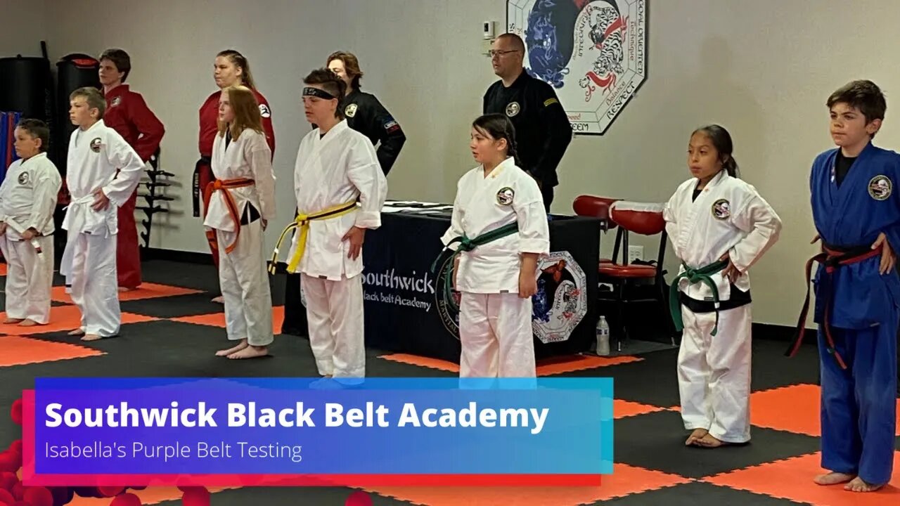 8-Year-Old Filipino-American Girl Testing for Her Taekwondo Purple Belt