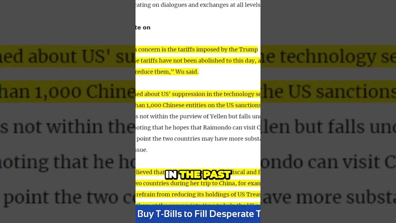 Shocking Truth about Yellen Needing China to Buy T Bills