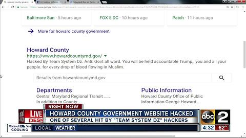 Howard County government website hacked