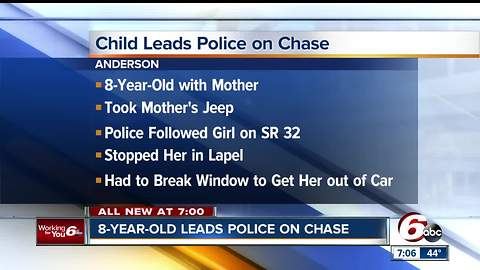 8-year-old Anderson girl steals mom's jeep, leads police on chase