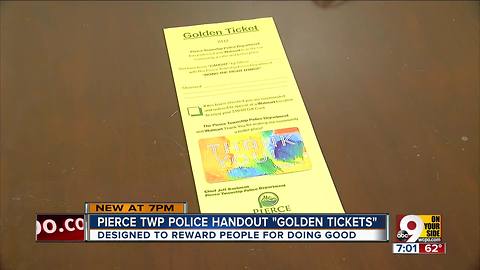 Pierce Township police hand out 'golden tickets'