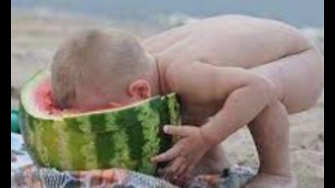 Baby in watermelon