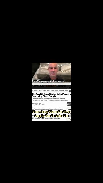 Bloomberg Warns On #Silver Supply Due To Solar Use