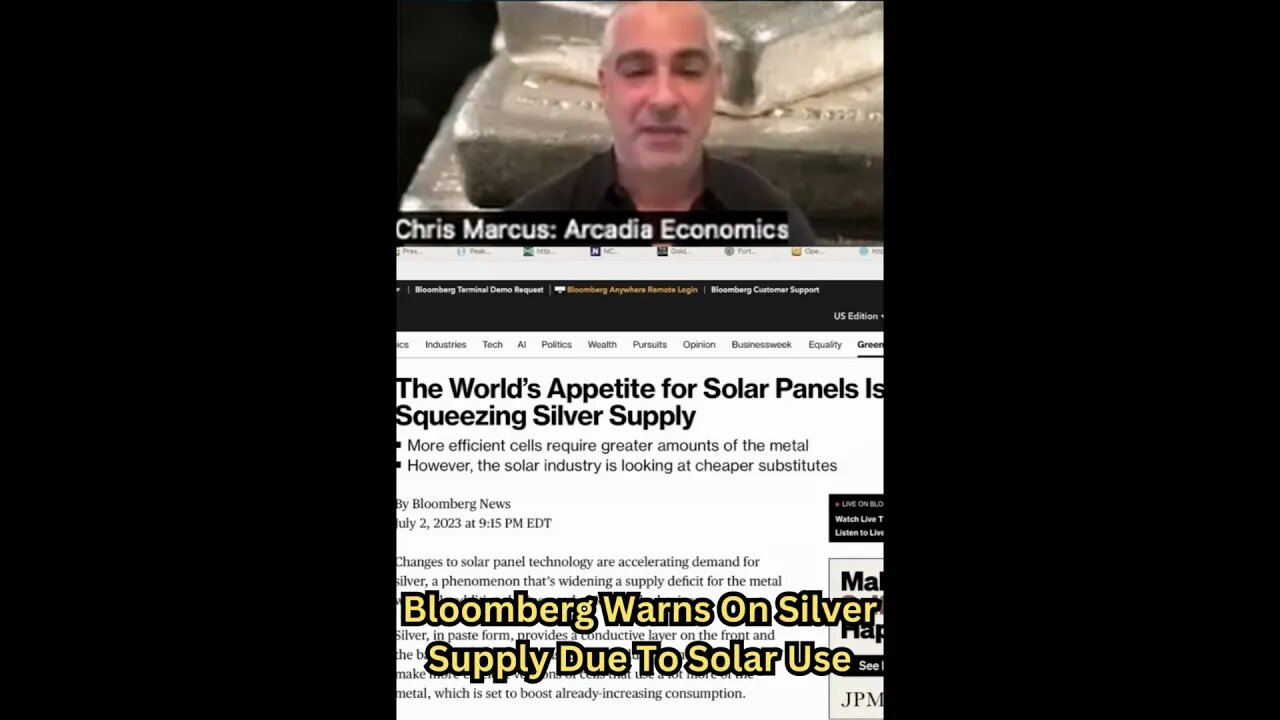 Bloomberg Warns On #Silver Supply Due To Solar Use