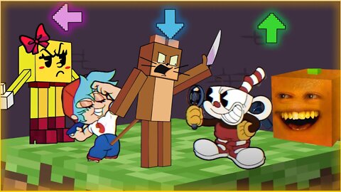 FNF Character Test | Gameplay VS Minecraft | Funk head, pan man, cup head , Tom and Jerry (FNF Mod)