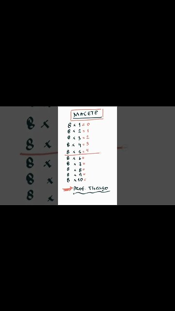 ( BIZU) MACETE NA MULTIPLICAÇÃO POR 8 #shorts #proftheago