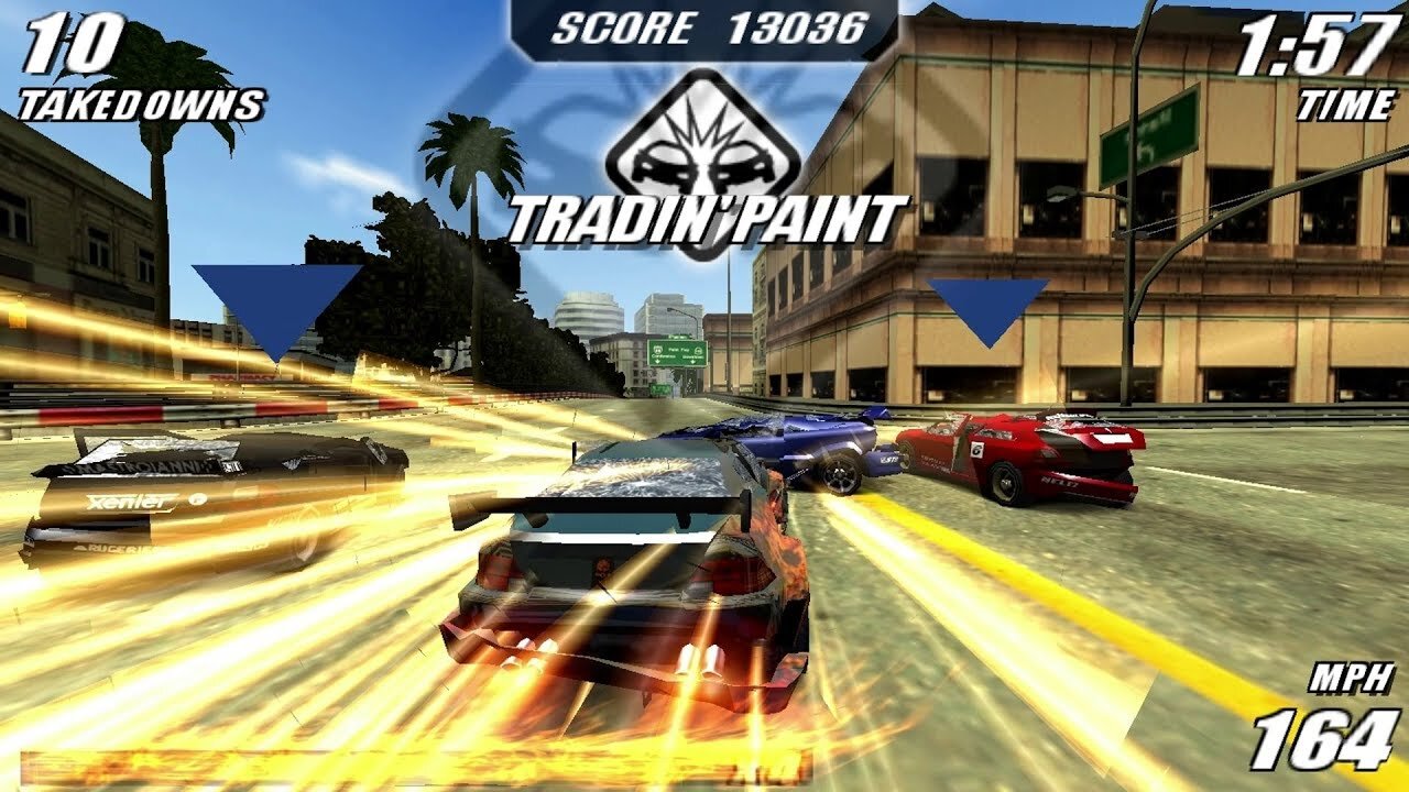 BURNOUT LEGENDS - AIRPORT TERMINAL GAMEPLAY PPSSPP