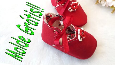 Como Fazer Sapatinho de Bebê Modelo Vintage. (Molde Grátis!)