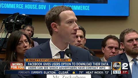 Facebook gives users option to download data