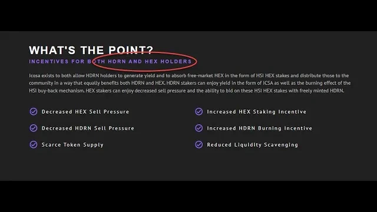 INCENTIVES FOR BOTH HDRN AND HEX HOLDERS