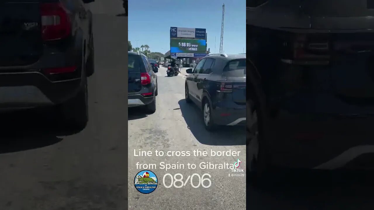 Line to Cross the Spain Gibraltar Border; Don’t drive in, Park and Walk~~Way Easier #shorts