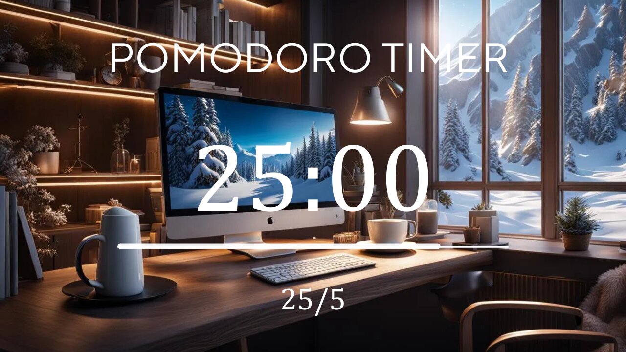 25/5 Pomodoro Technique❄️ Jazz music + Frequency for Relaxing, Studying and Working ❄️