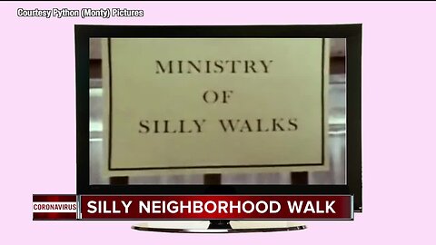 WATCH: Sign in front of local home encourages people to 'Silly Walk' from Monty Python