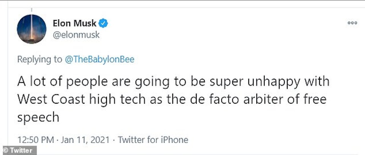 Elon Musk tears into 'West Coast high tech' who have turned into the de facto arbiter of free speech