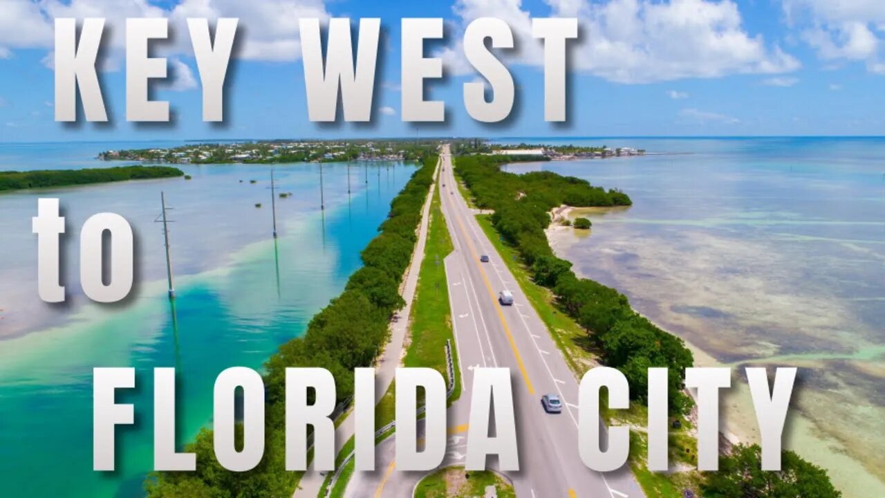 🔴 Key West to Florida City - 4K Drive over the Overseas Highway - Florida Keys - Named Keys, Cities