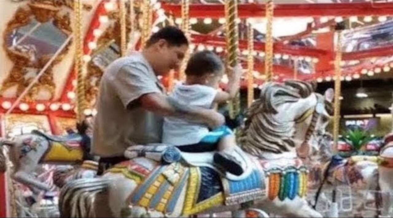 Noah's First Carousel Ride