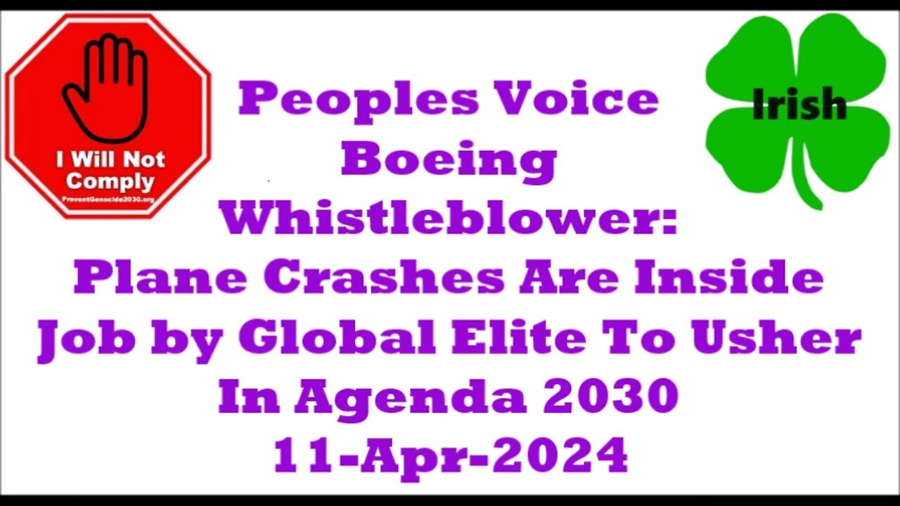 Boeing Whistleblower: Plane Crashes Are 'Inside Job' by Global Elite To Usher In Agenda 2030