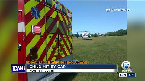 Child hit by car in Port St. Lucie