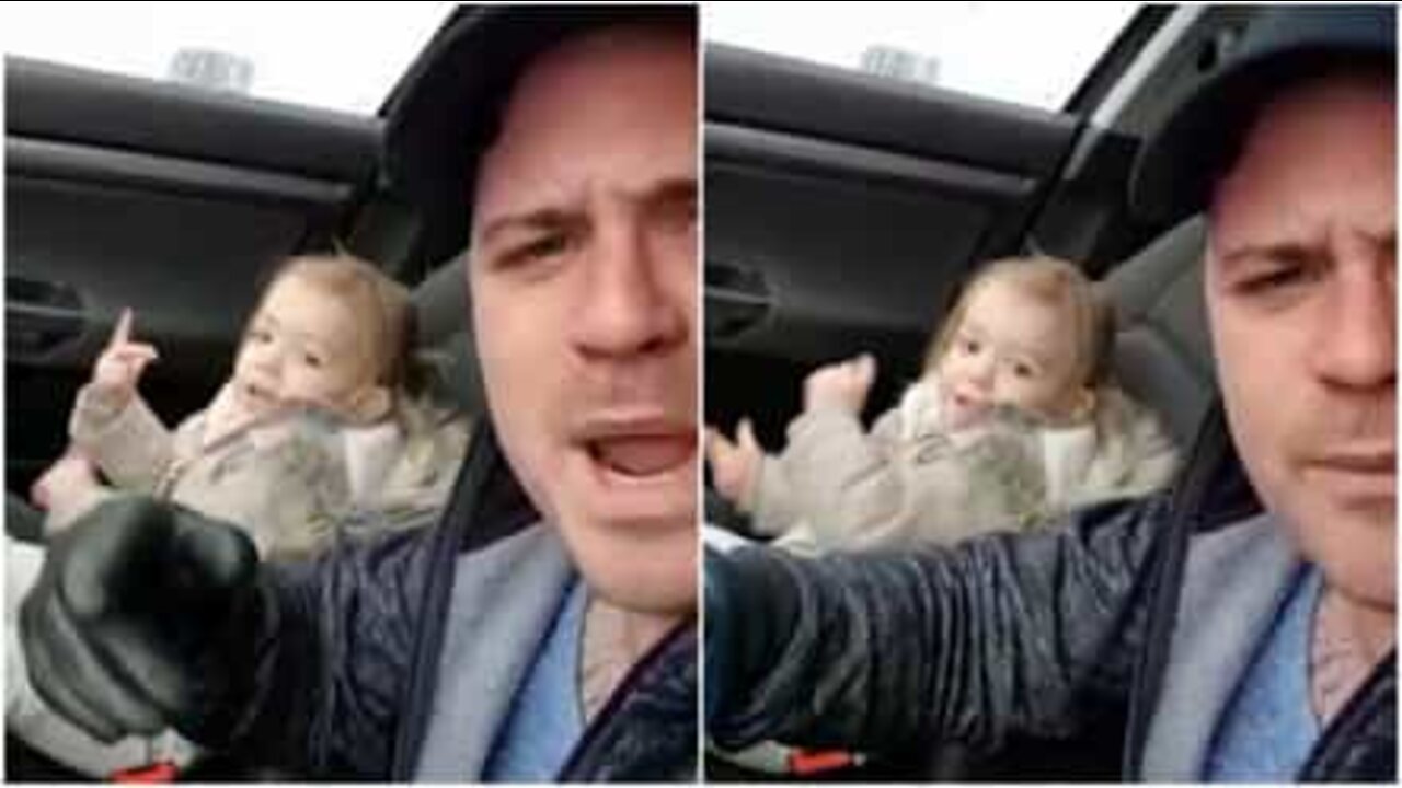 Pai e filha de 2 anos fazem rave dentro do carro