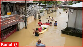 Evacuees seek shelter as tropical storm leaves trail of destruction in the Philippines