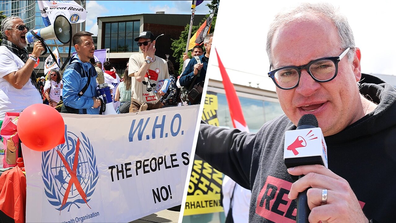 Freedom fighters protest globalism at the World Health Organization in Geneva