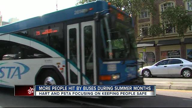 Report: Risk of getting hit by transit bus increases during summer months