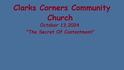 10/13/2024 The Secret Of Contentment