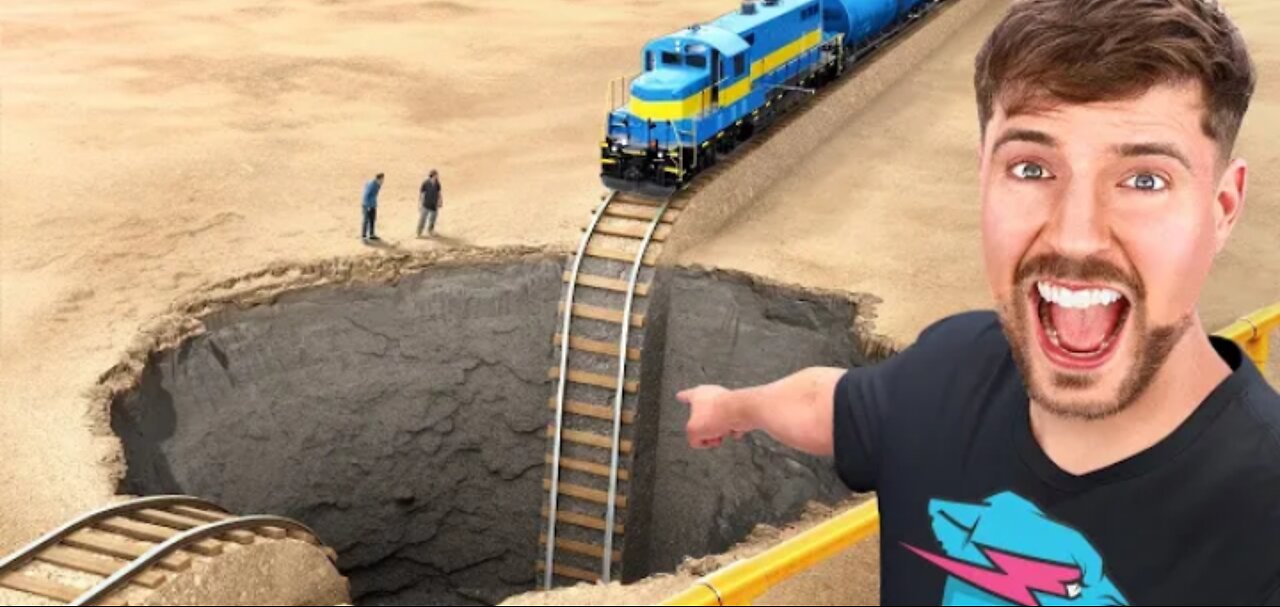 TRAIN VS GIANT PIT