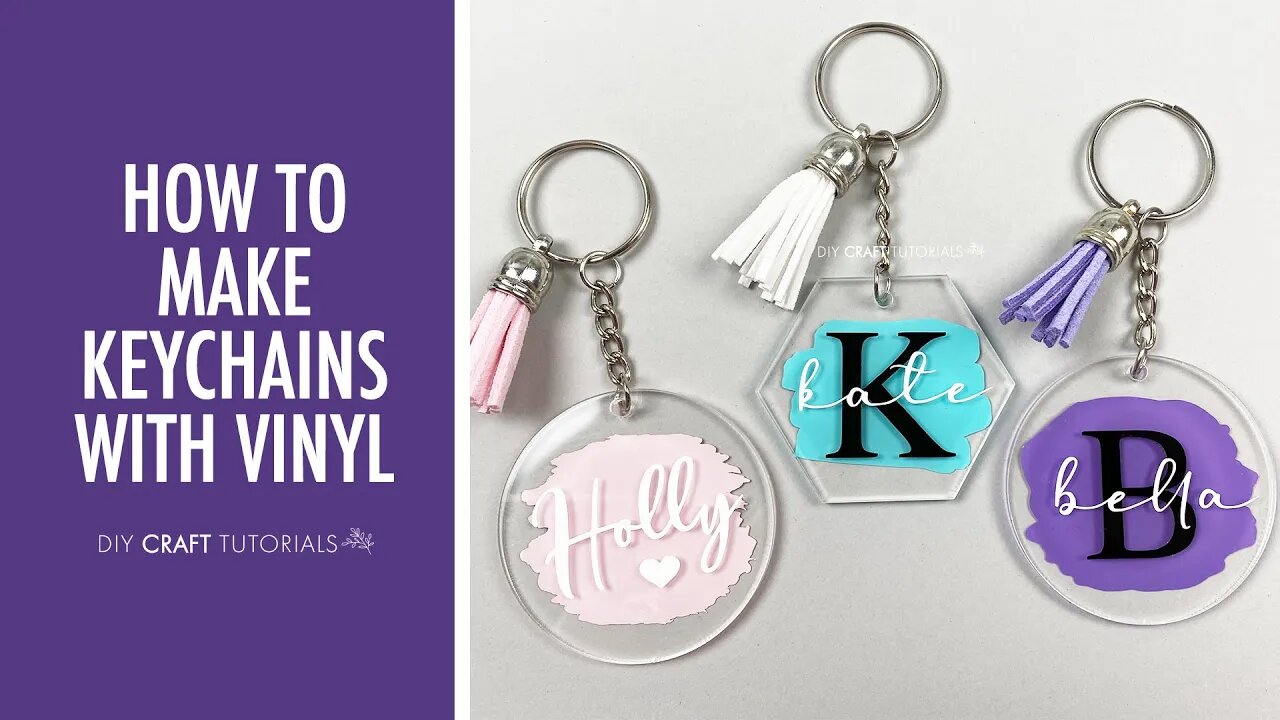 ACRYLIC KEYCHAIN TUTORIAL CRICUT WITH VINYL (NOT PAINTED) | How to make keychains with Cricut