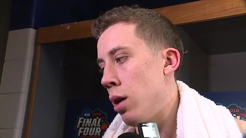 Duncan Robinson addresses reporters after Michigan's National Championship loss
