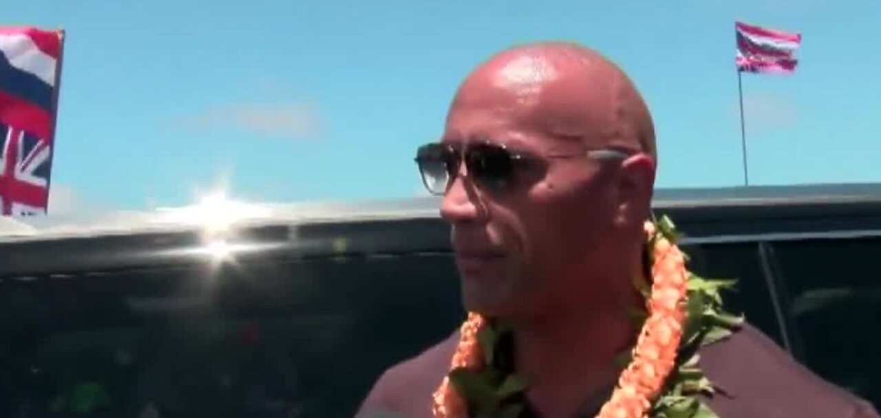 The Rock joins Hawaiian protesters