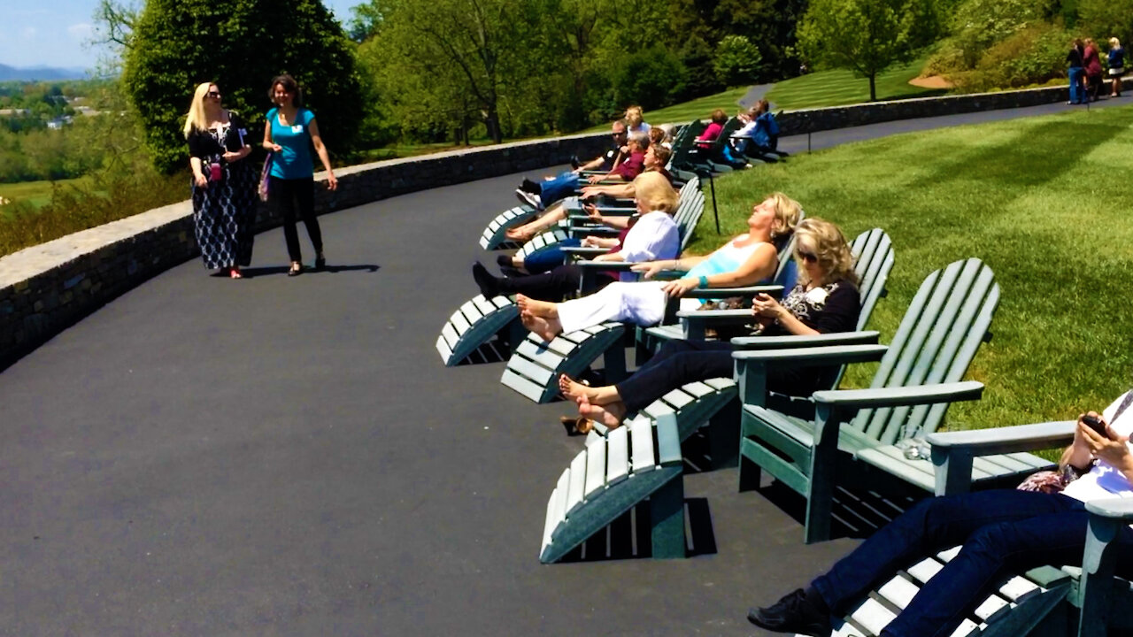 Relaxing in the sun on the Biltmore Estate in North Carolina