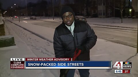 Snow-packed side streets