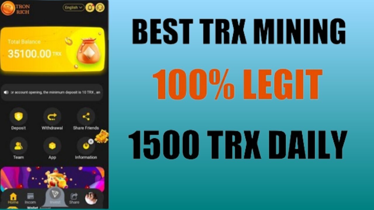 🔥Big Update ☺️Latest Best TRX Mining Site || Long-Term TRX Investment Site